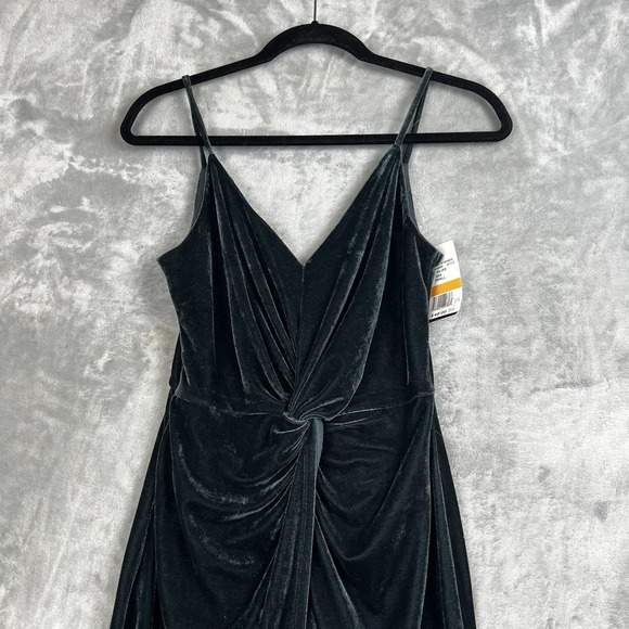 Soprano Women Dress Velvet Olive Green Size Small Whimsical Sleeveless - Picture 9 of 13